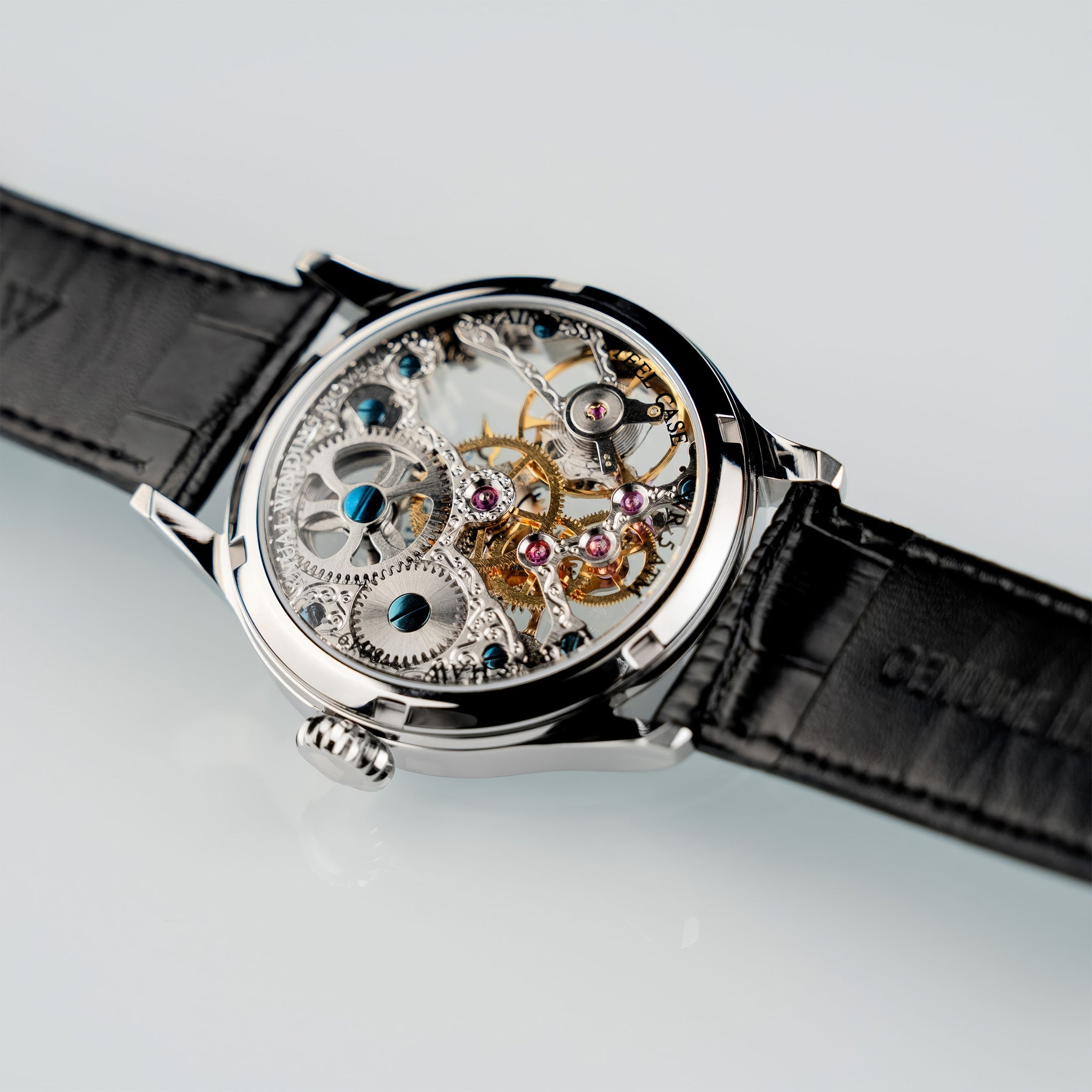 Bauer Mechanical Skeleton | 42 mm | Silvered Steel