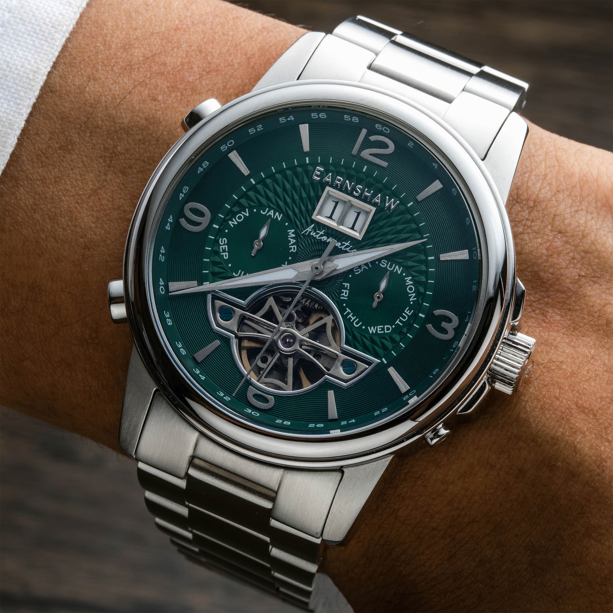 City Of London Marylebone Grand Date Calendar Open Heart Automatic | 42 mm | Absinthe Green