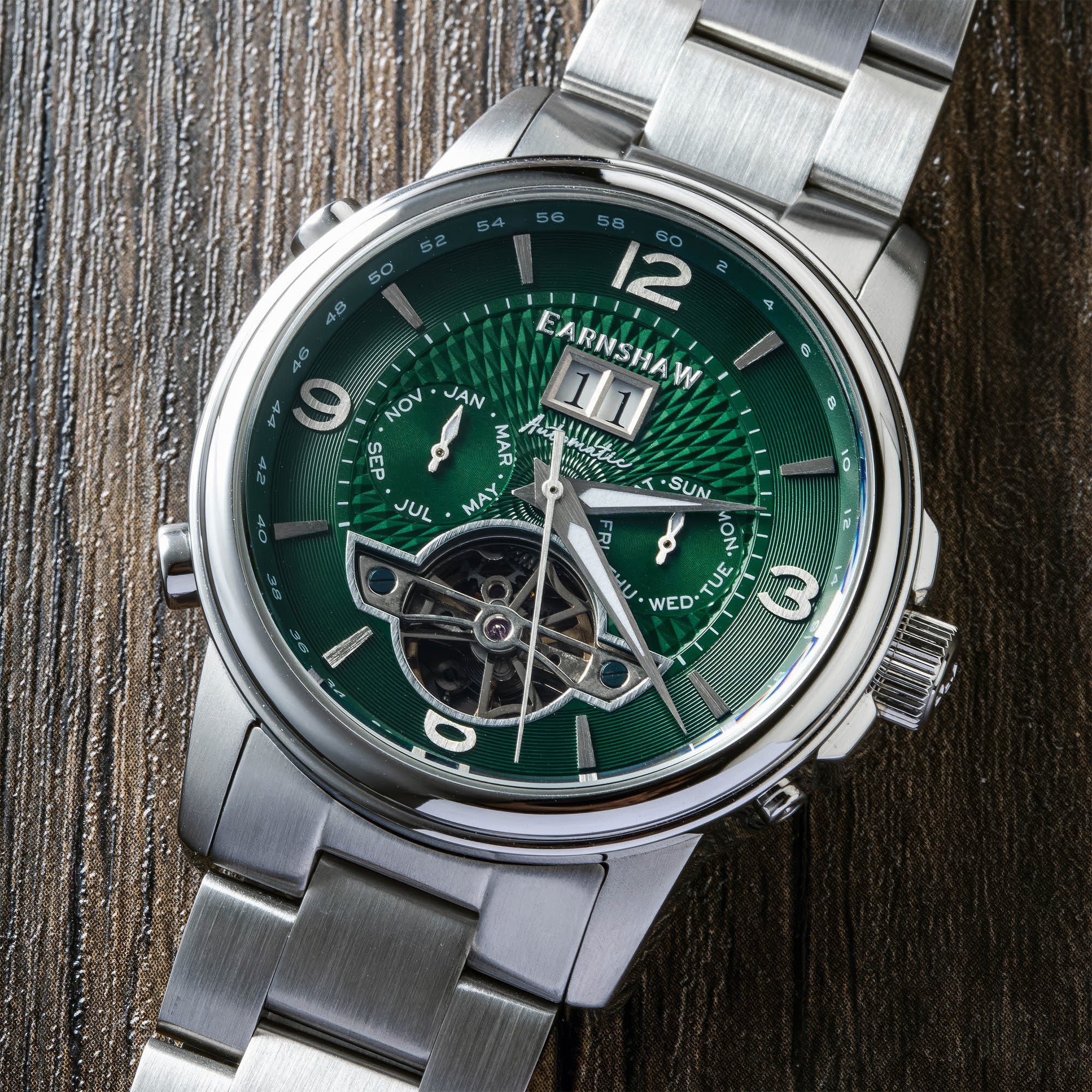 City Of London Marylebone Grand Date Calendar Open Heart Automatic | 42 mm | Absinthe Green