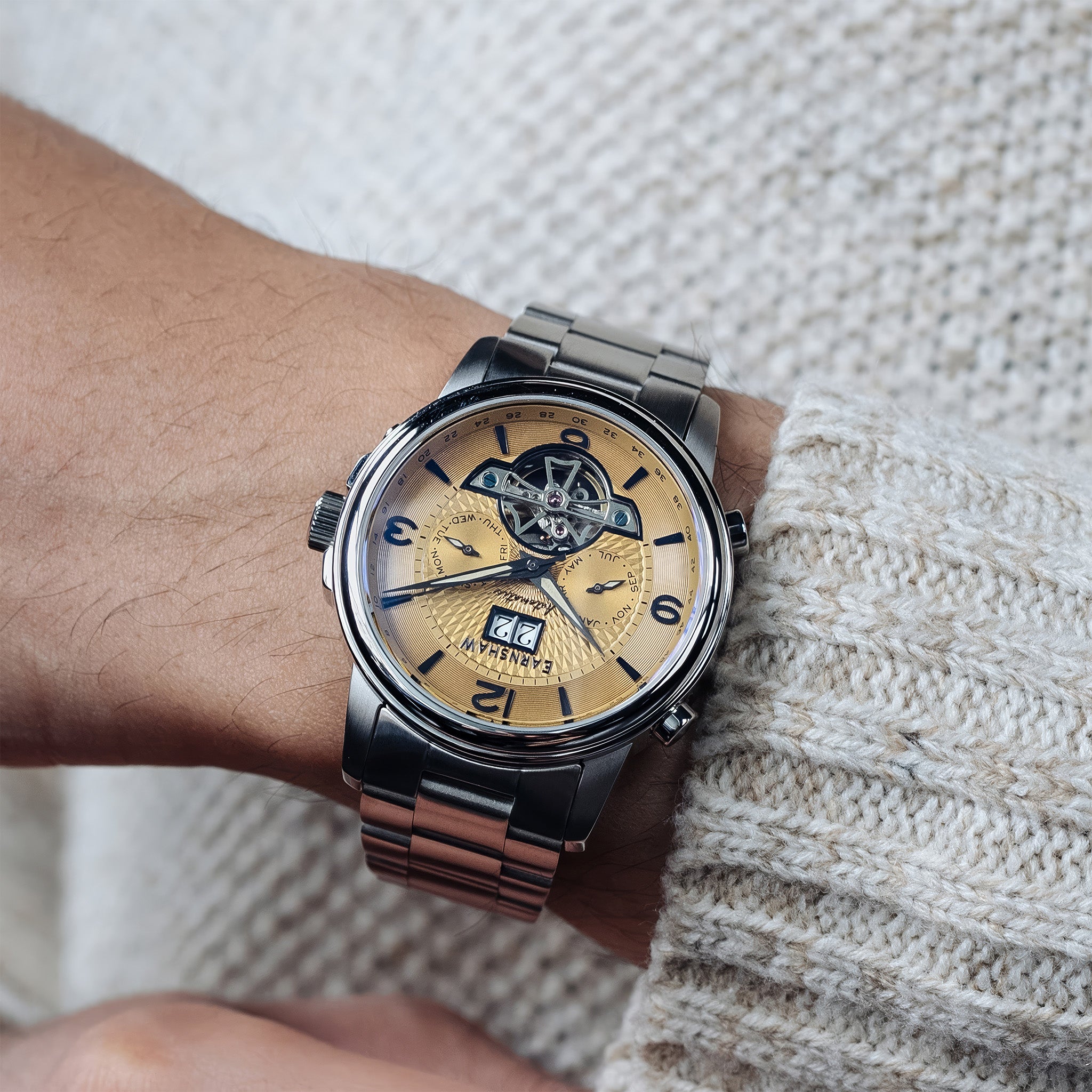 City Of London Marylebone Grand Date Calendar Open Heart Automatic | 42 mm | Deep Orange