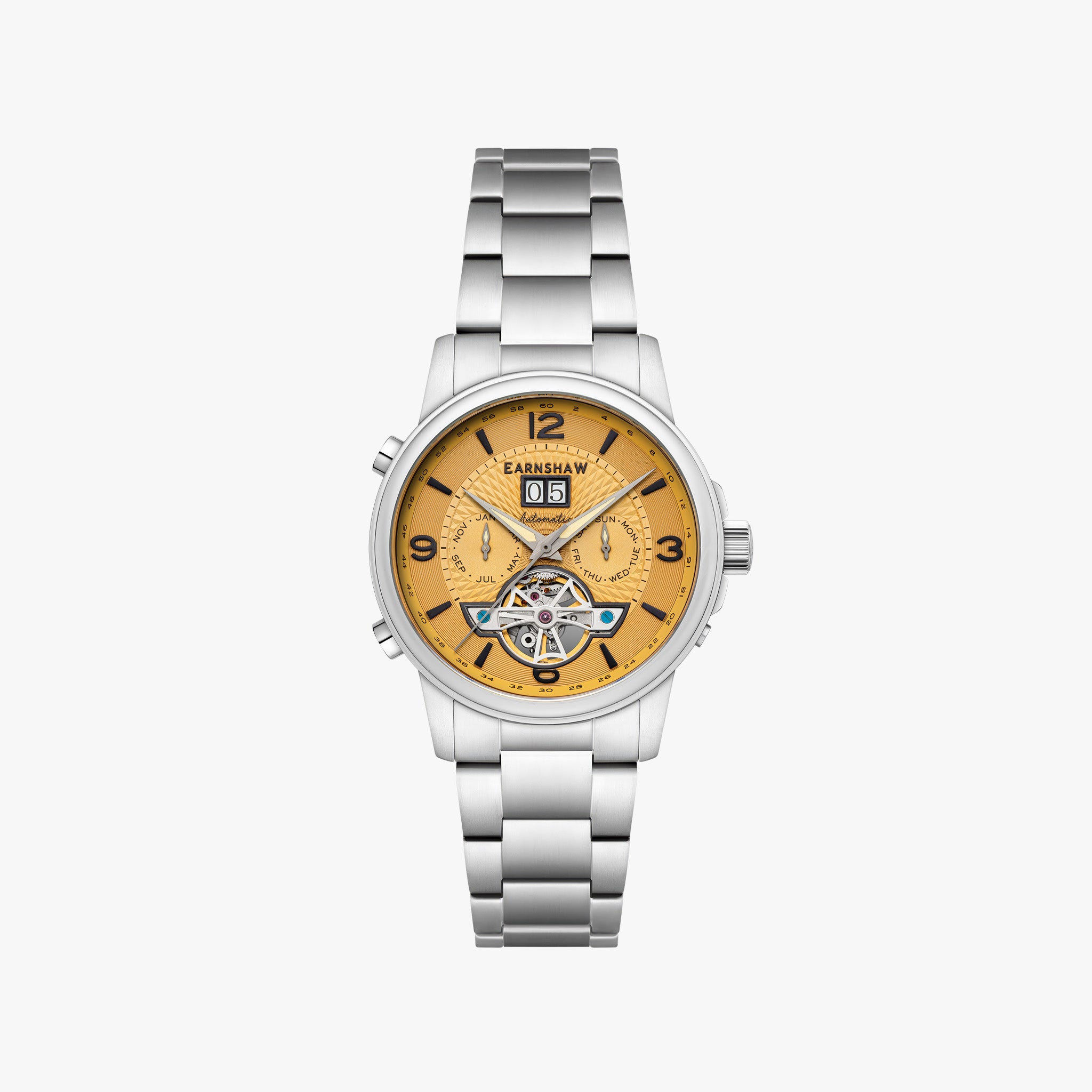 City Of London Marylebone Grand Date Calendar Open Heart Automatic | 42 mm | Deep Orange
