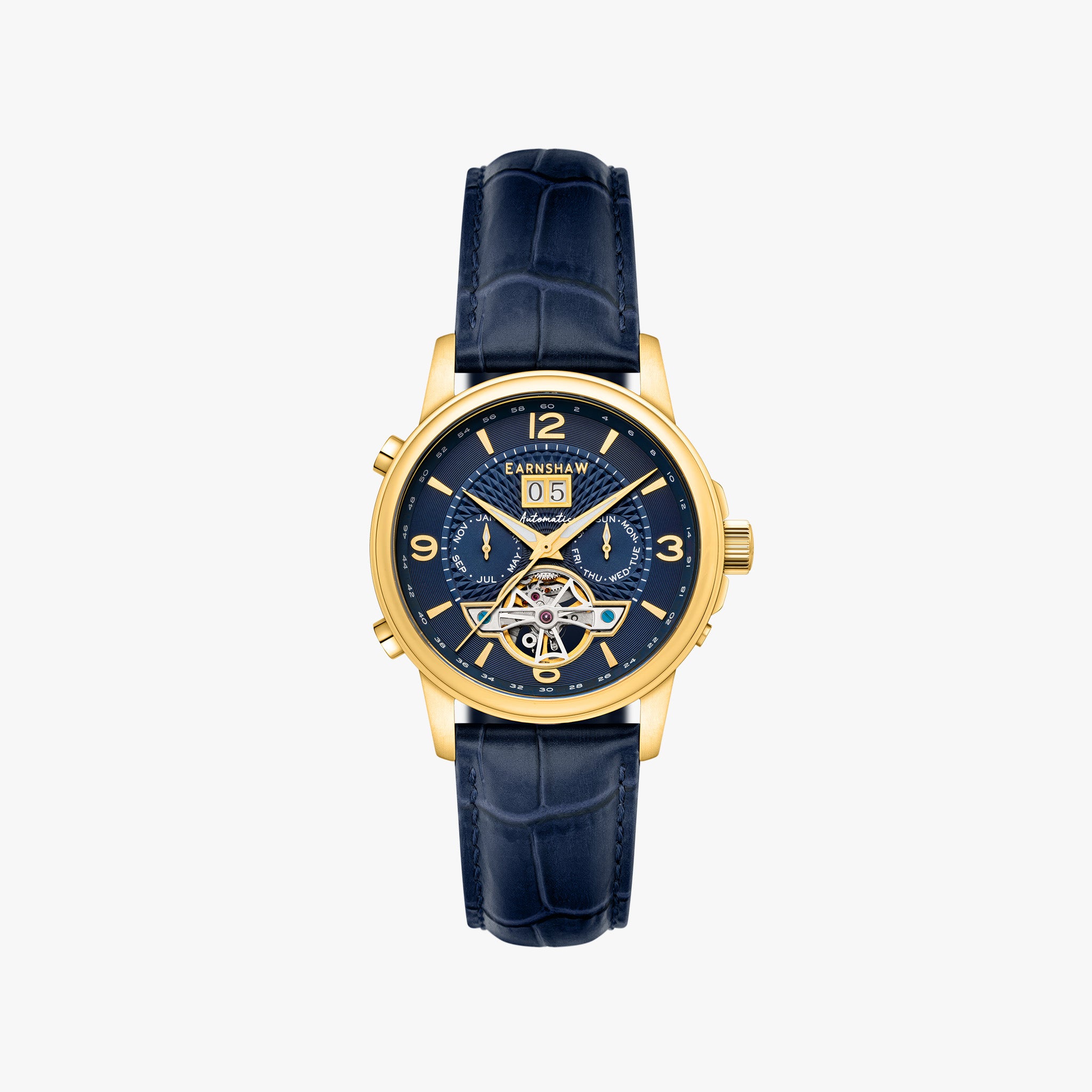 City Of London Marylebone Grand Date Calendar Open Heart Automatic | 42 mm | Gold Black