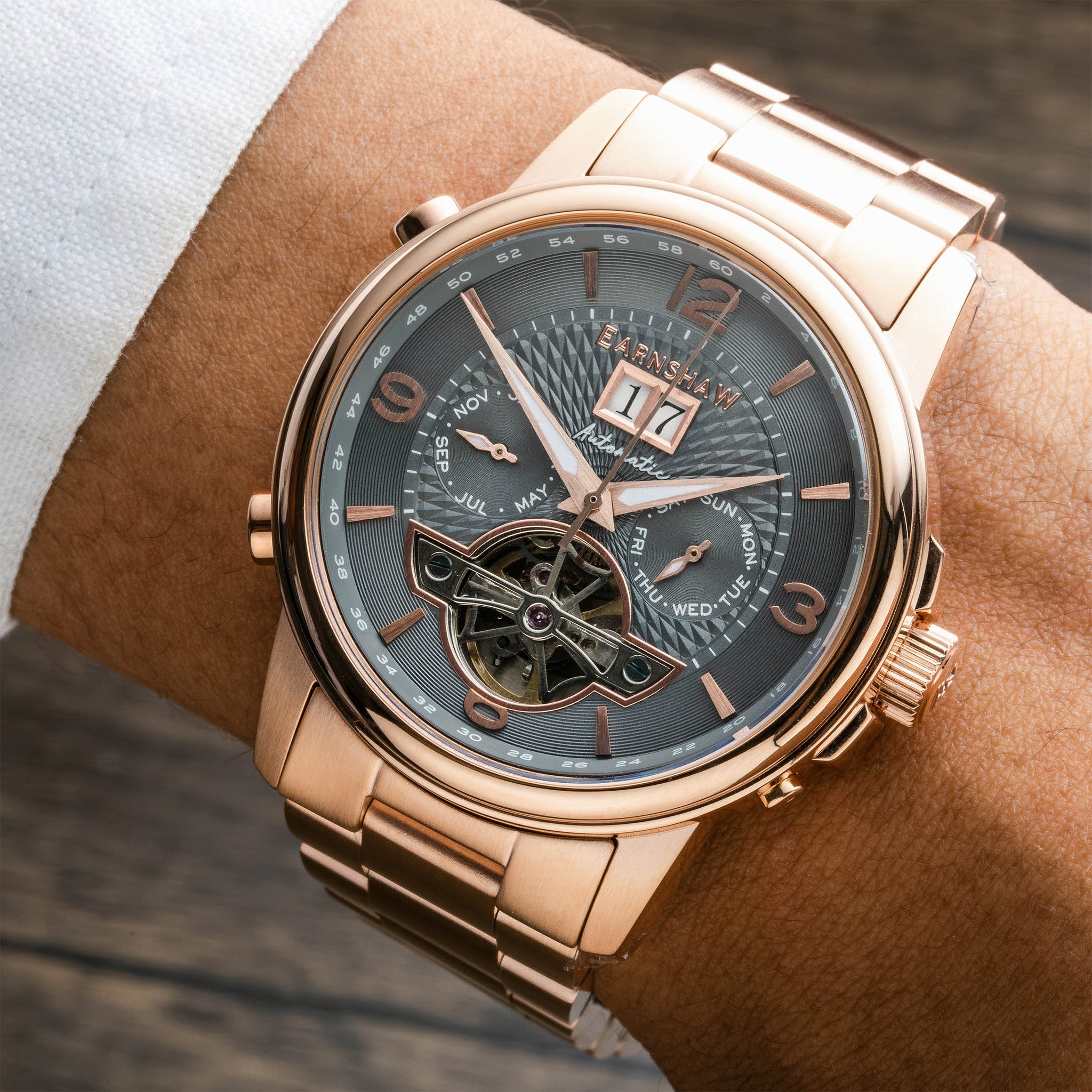 City Of London Marylebone Grand Date Calendar Open Heart Automatic | 42 mm | Havana Rose