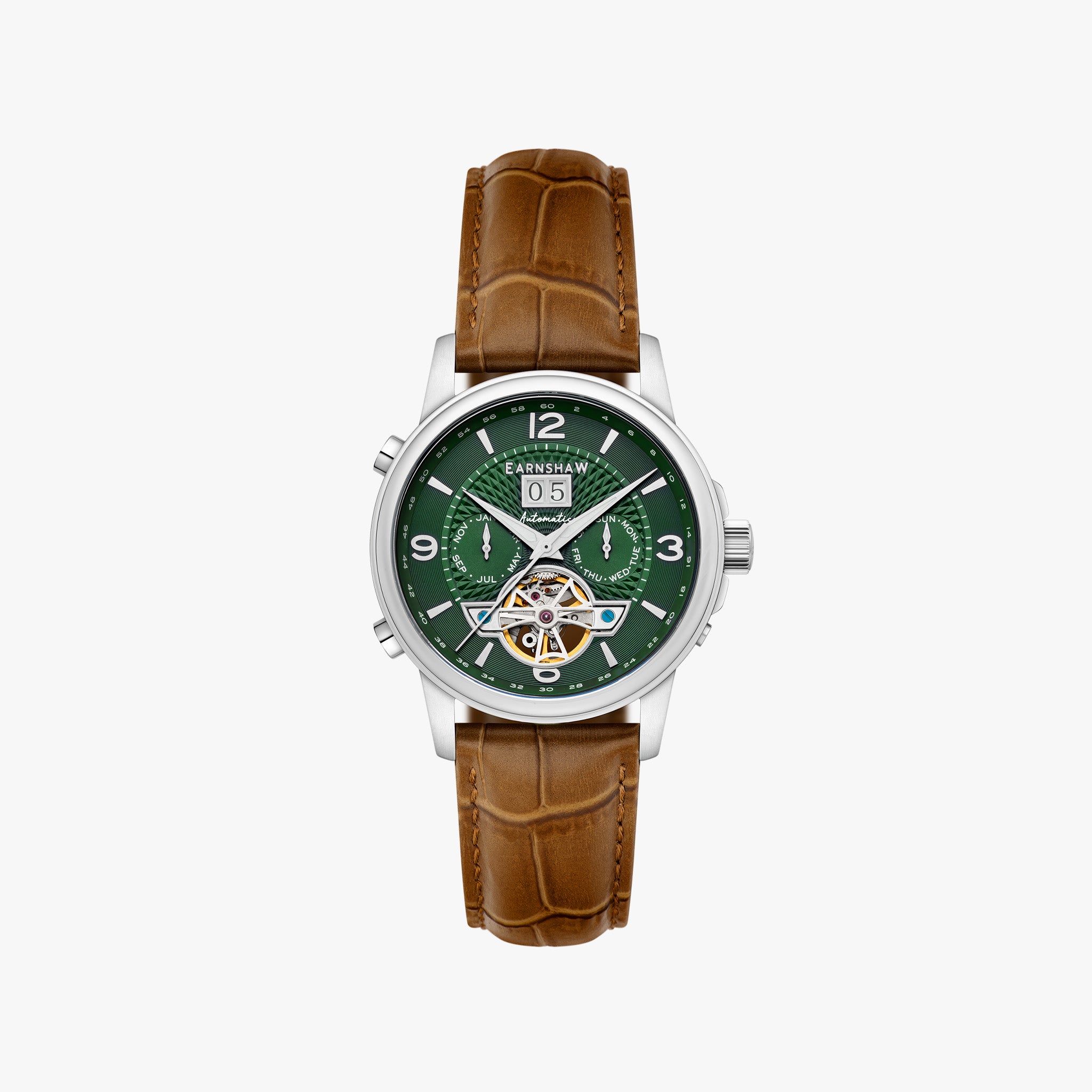 City Of London Marylebone Grand Date Calendar Open Heart Automatic | 42 mm | Hunter Green