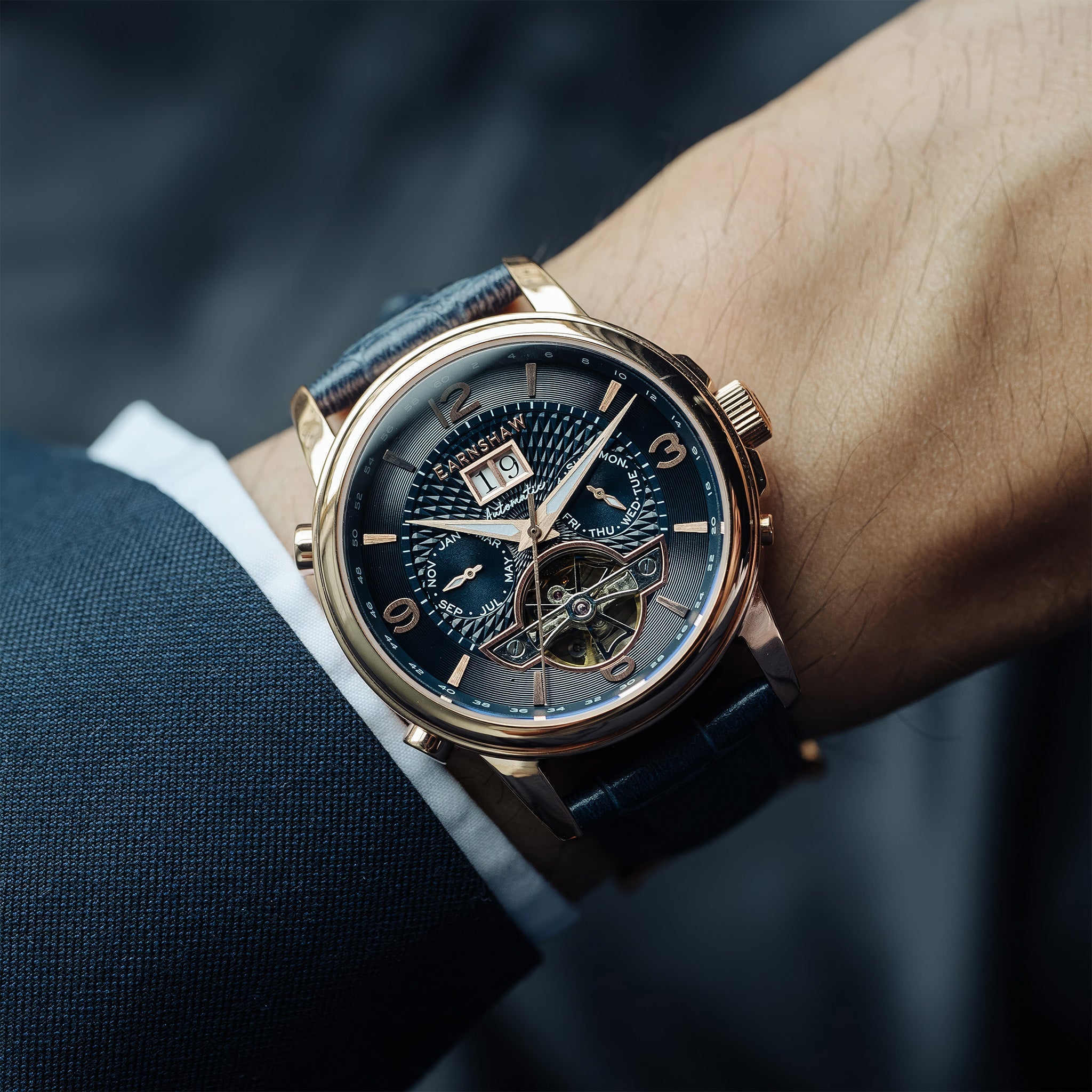 City Of London Marylebone Grand Date Calendar Open Heart Automatic | 42 mm | Midnight