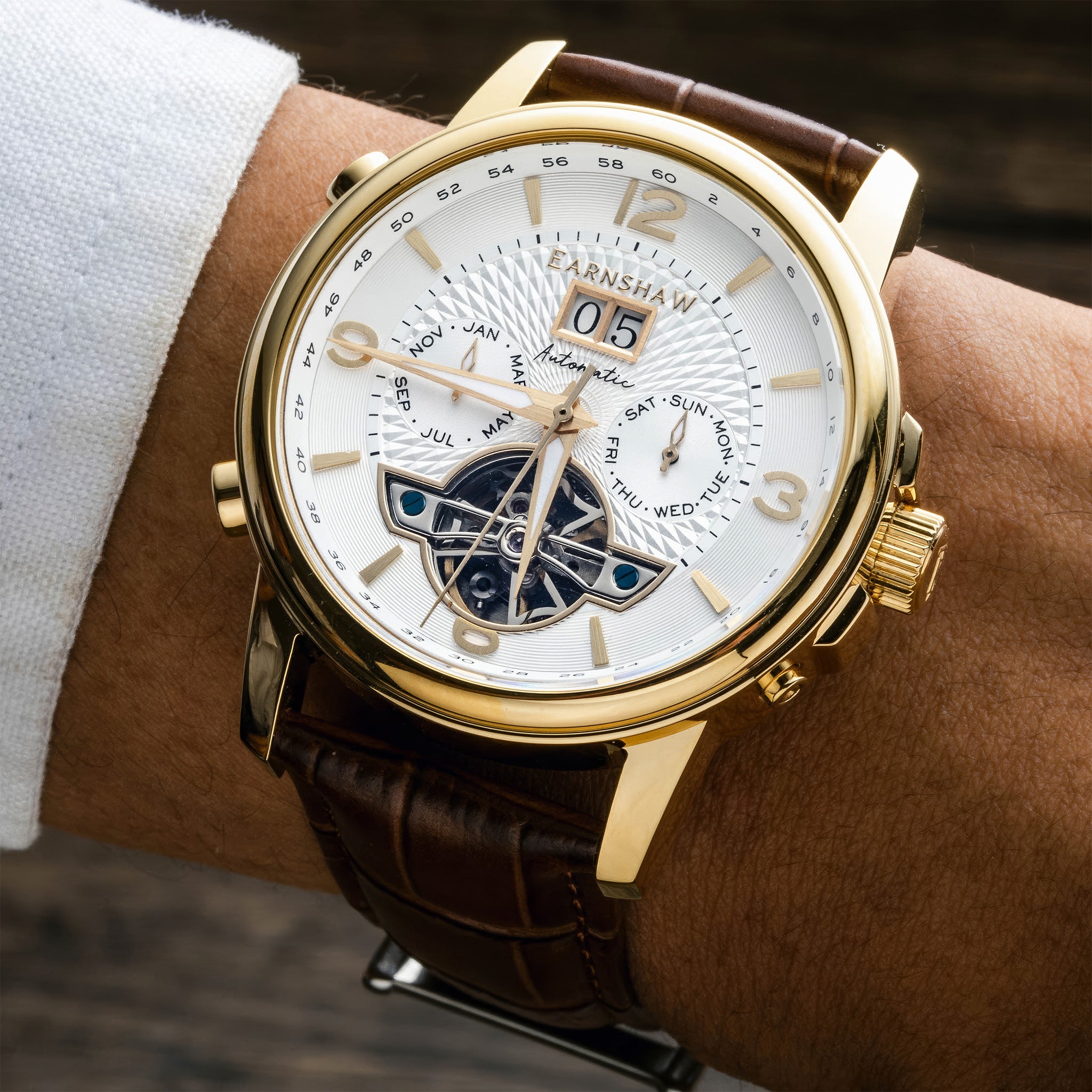 City Of London Marylebone Grand Date Calendar Open Heart Automatic | 42 mm | Solstice Gold