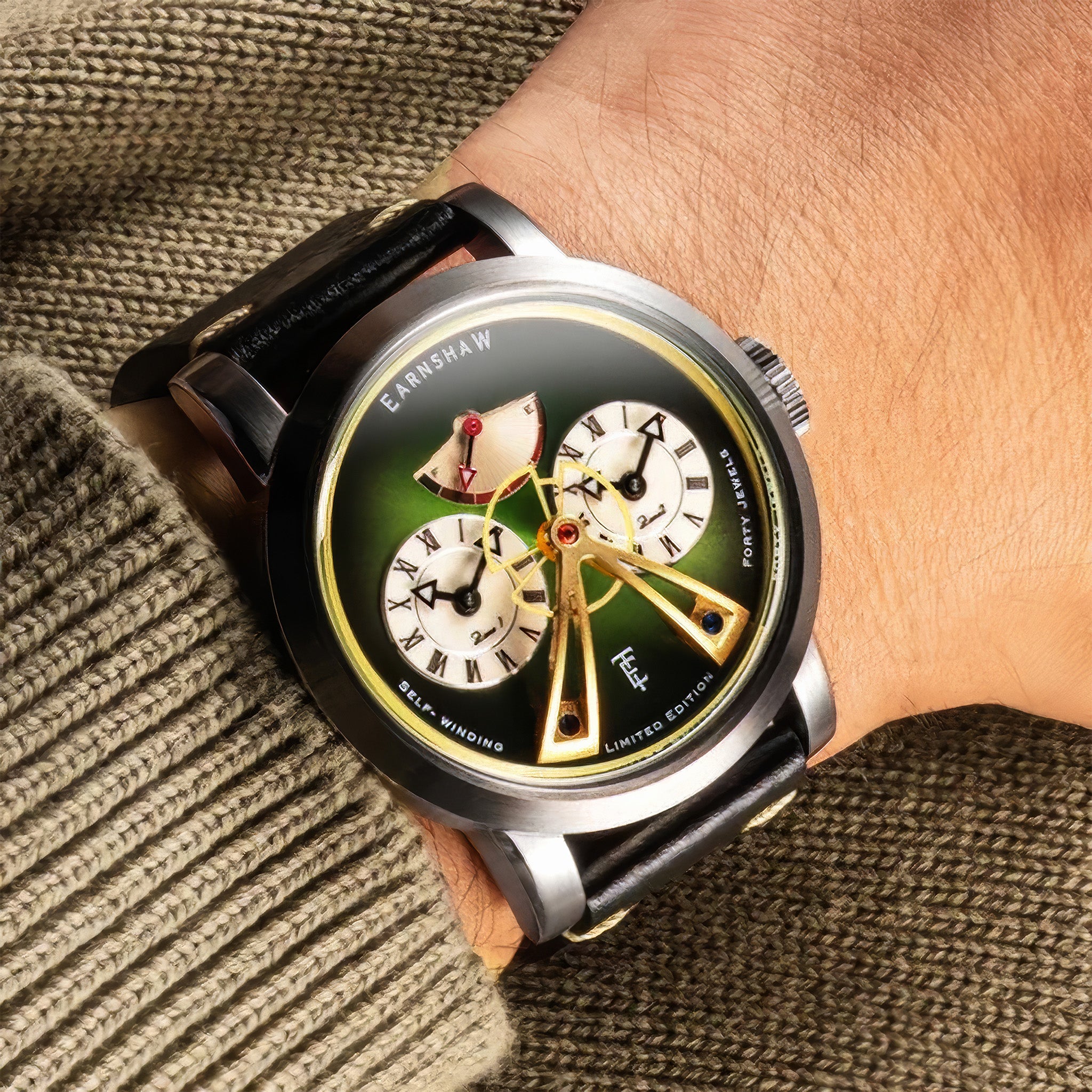 Heritage Beaufort Power Reserve Dual Time Automatic | Green Fumé