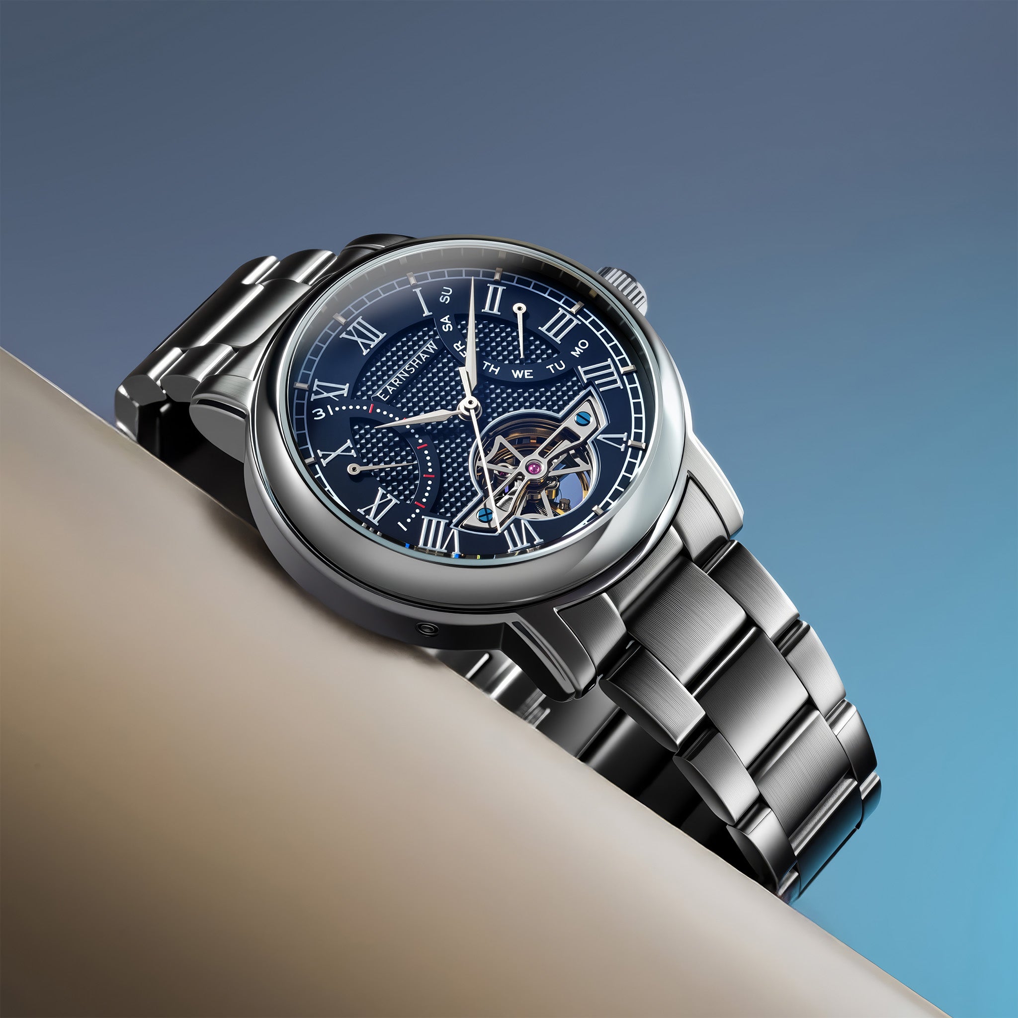 Heritage Longcase Double Retrograde Calendar Open Heart Automatic | 43 mm | Bearer Blue