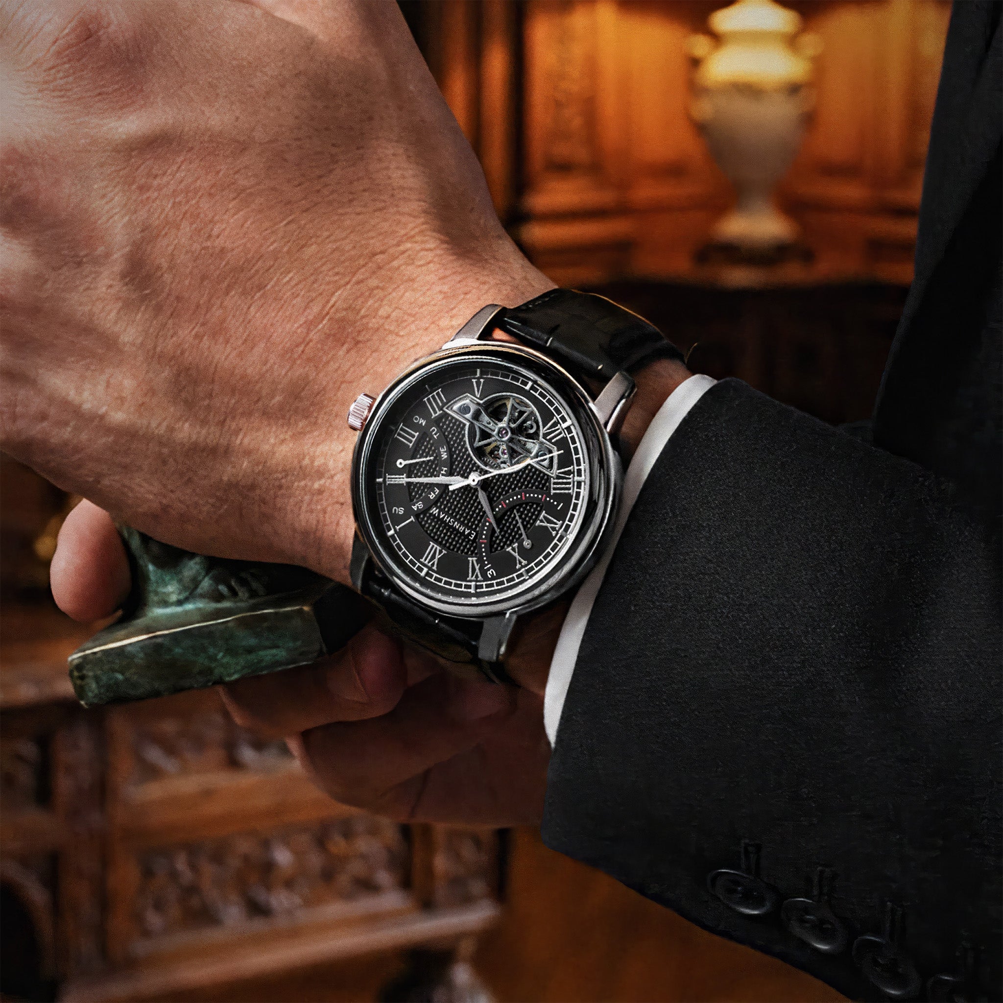 Heritage Longcase Double Retrograde Calendar Open Heart Automatic | 43 mm | Ebony