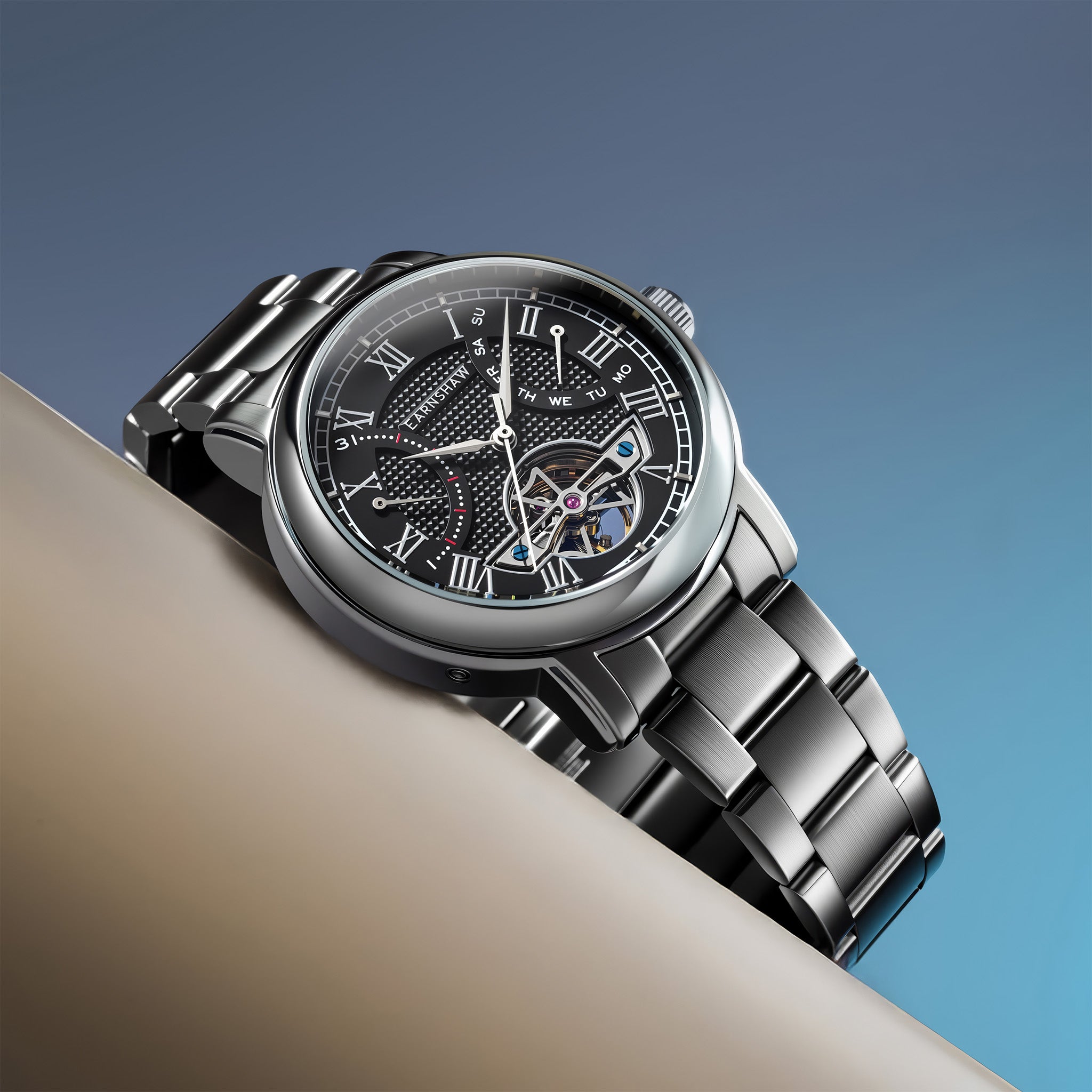 Heritage Longcase Double Retrograde Calendar Open Heart Automatic | 43 mm | Onyx