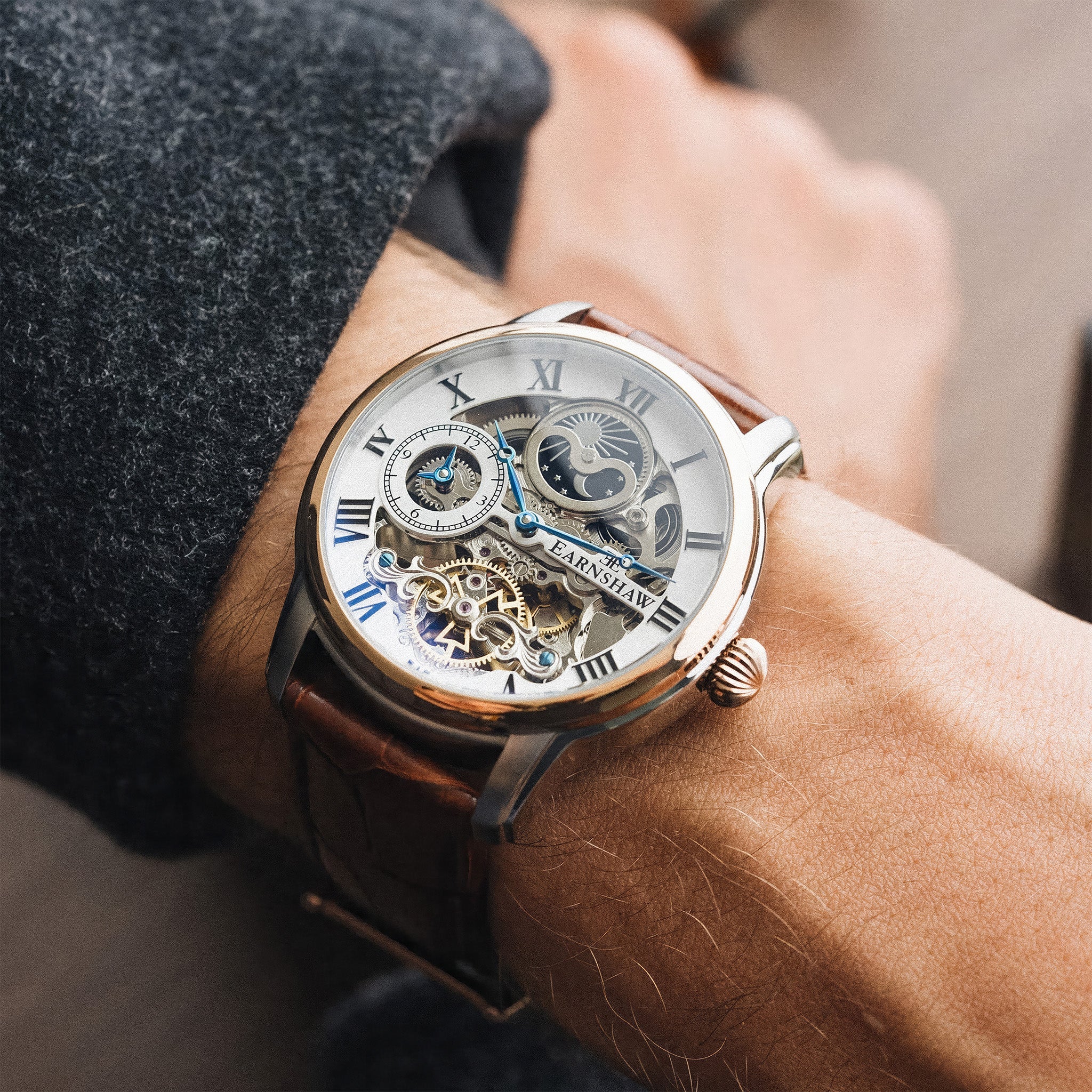 Longitude Automatic Skeleton | 44 mm | Fine Brown