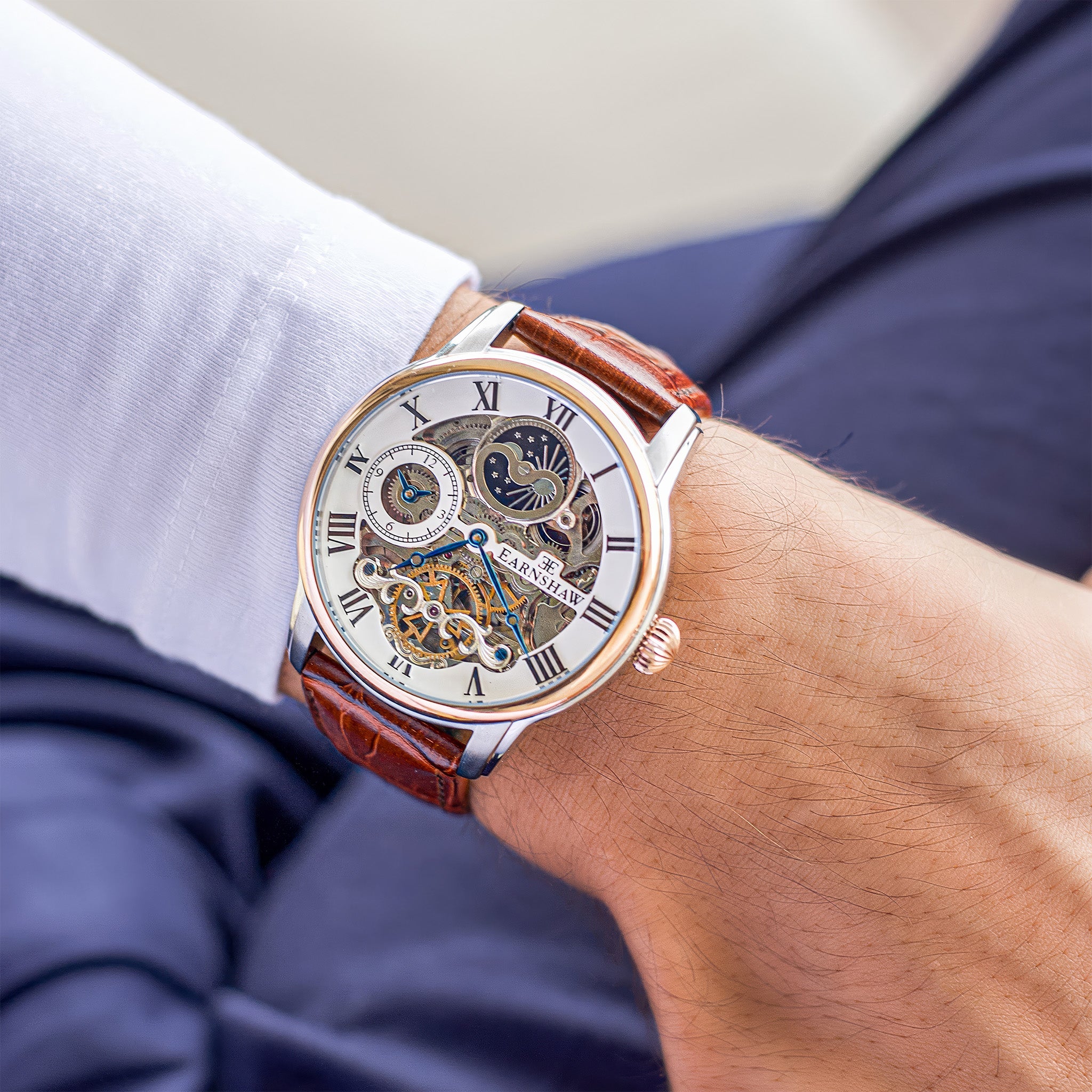 Longitude Automatic Skeleton | 44 mm | Fine Brown