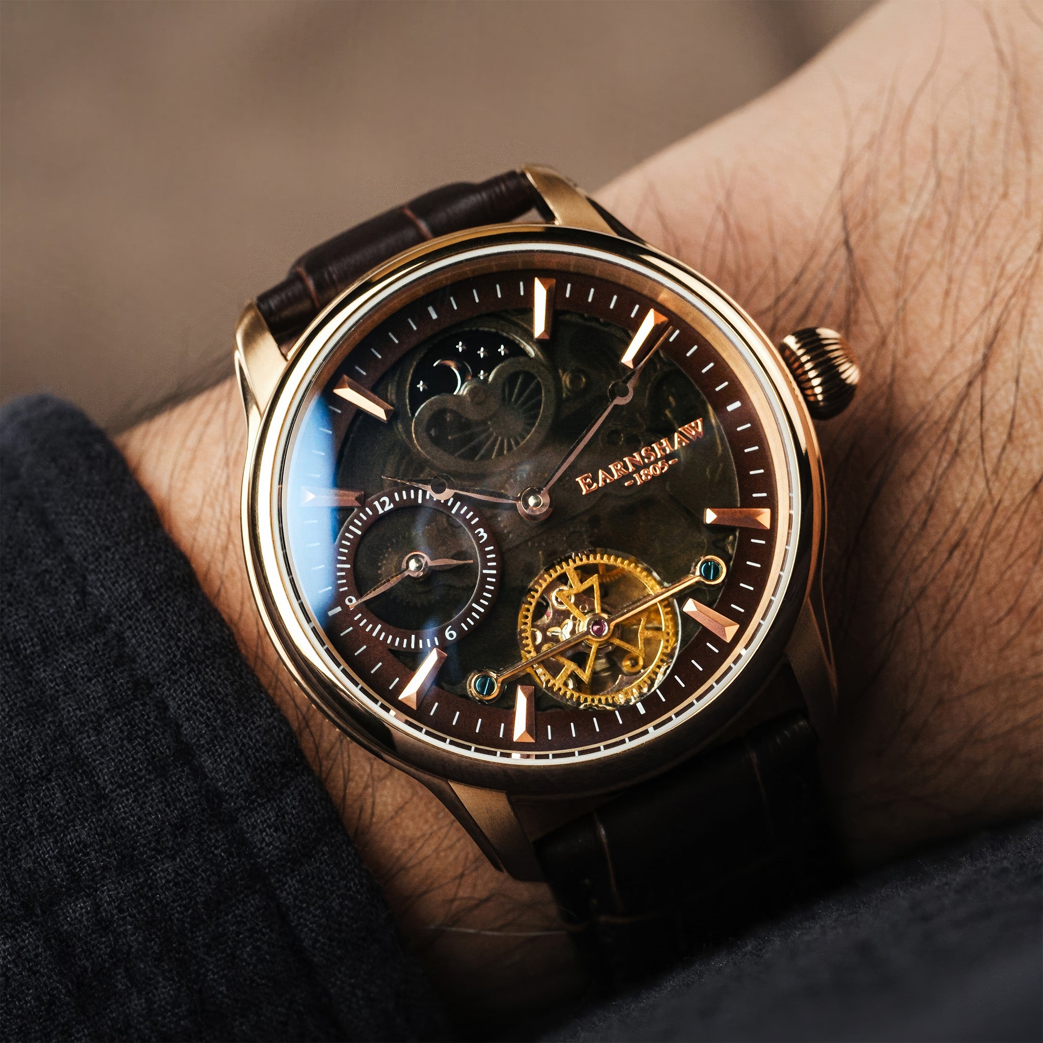 Longitude Shadow Automatic | 42 mm | Cherry Brown