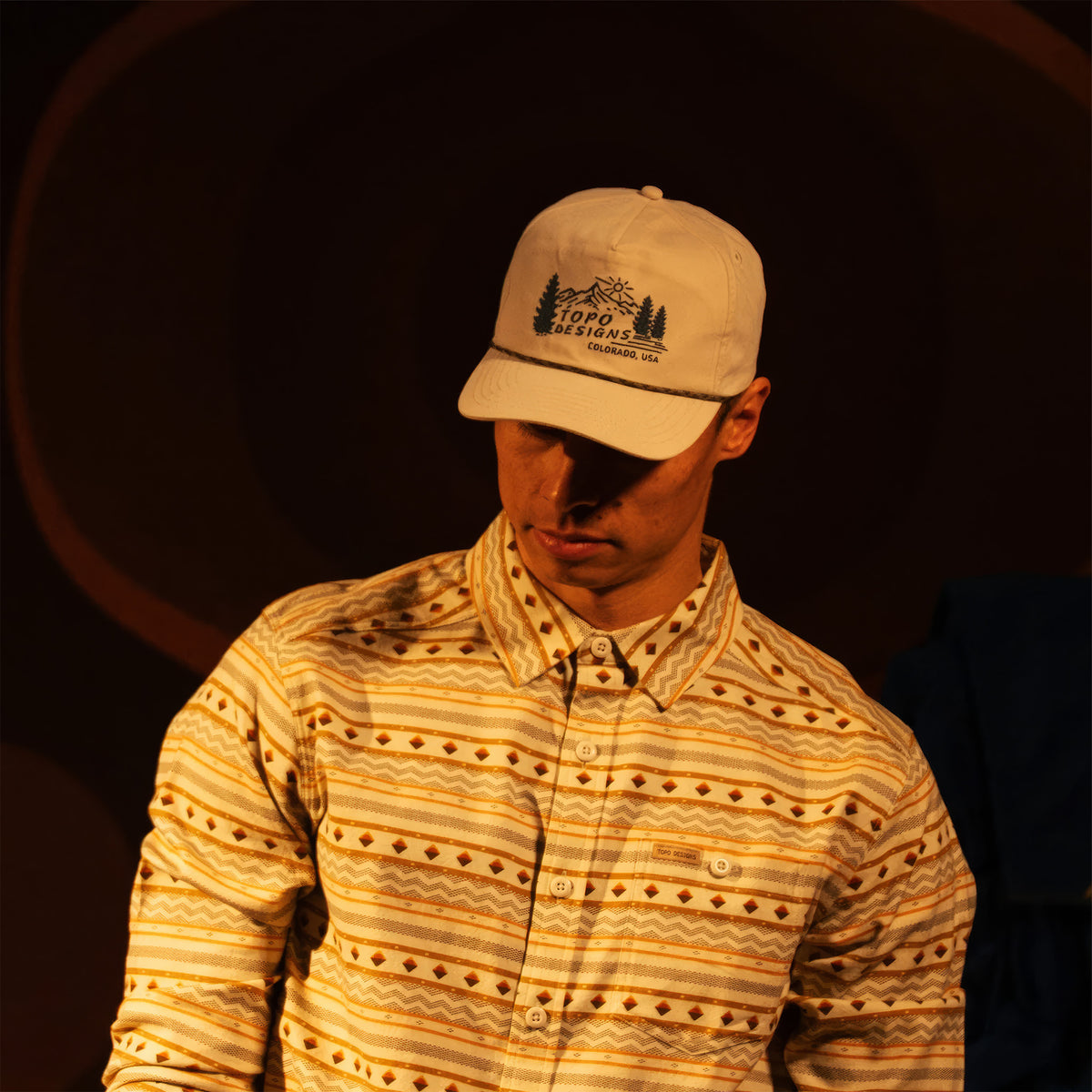 Twill Rope Cap - Mountain Scene Şapka | Bone White